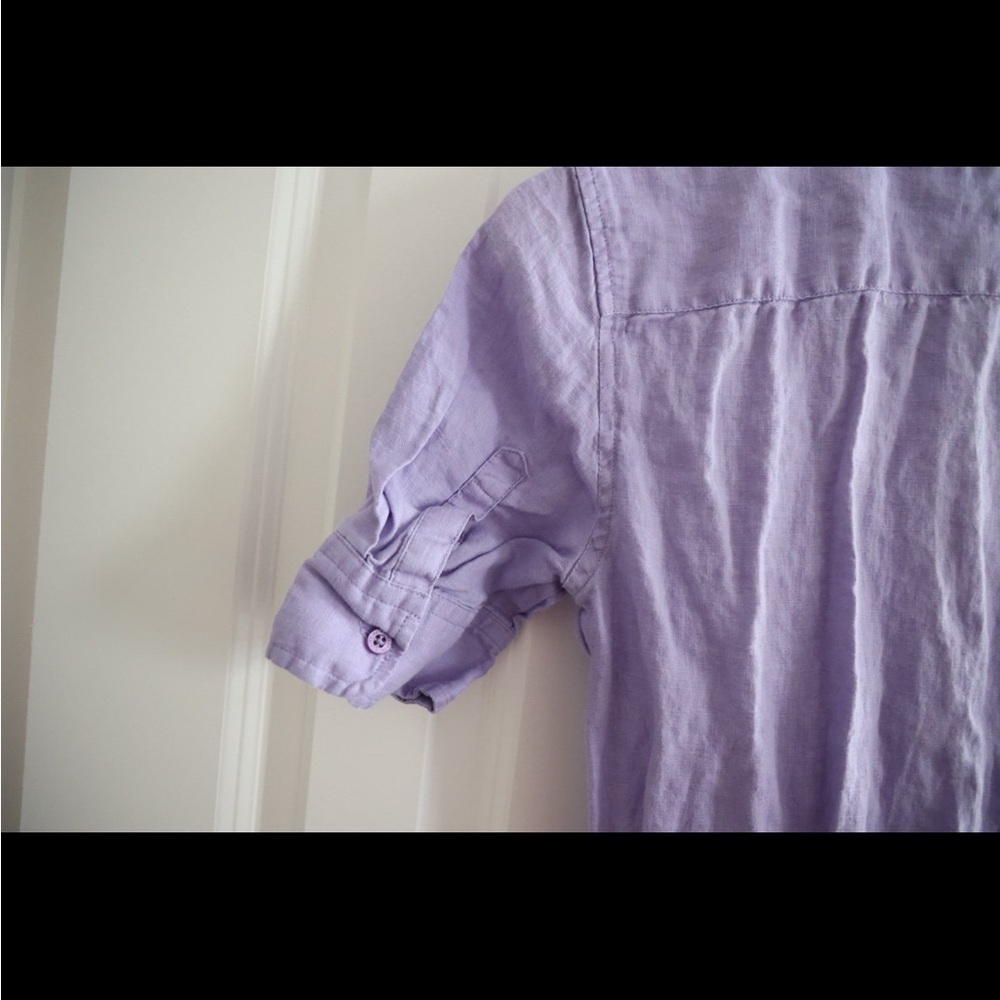 Ralph Lauren Purple Buttoned Tie Front Midi Dress - Picture 4 of 5